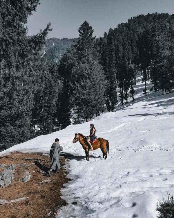 pahalgam wrapped in snow