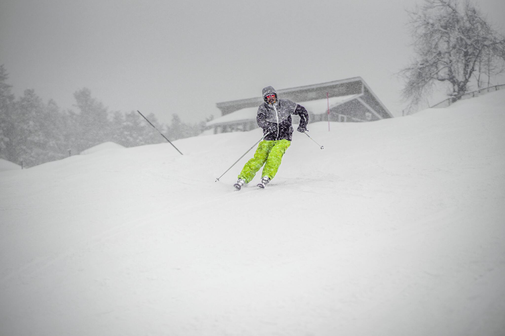 a man skiing on snow in gulmarg
